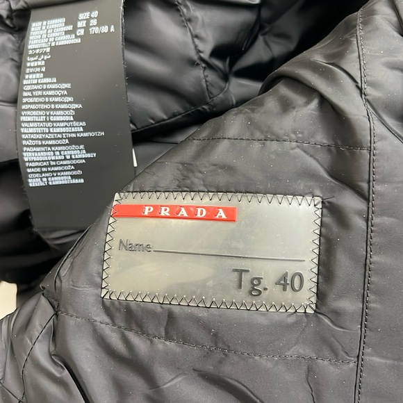 Prada Milano black nylon belted white goose down zippered suede belt tech wear - Picture 7 of 14